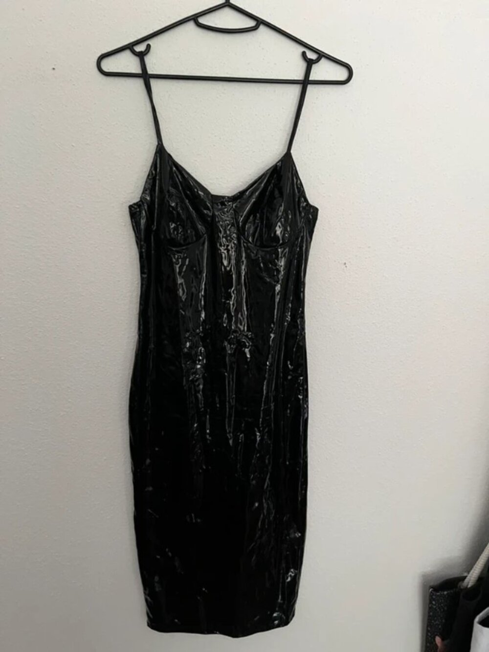 Faux Leather Strappy Dress